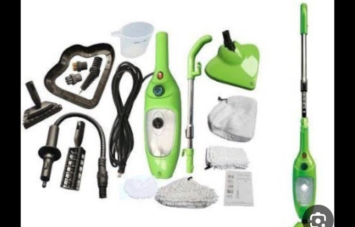 Groene Stoomreiniger met Diverse Opzetstukken, Witgoed en Apparatuur, Stofzuigers, Ophalen, Reservoir, Overige merken, Inclusief accessoires