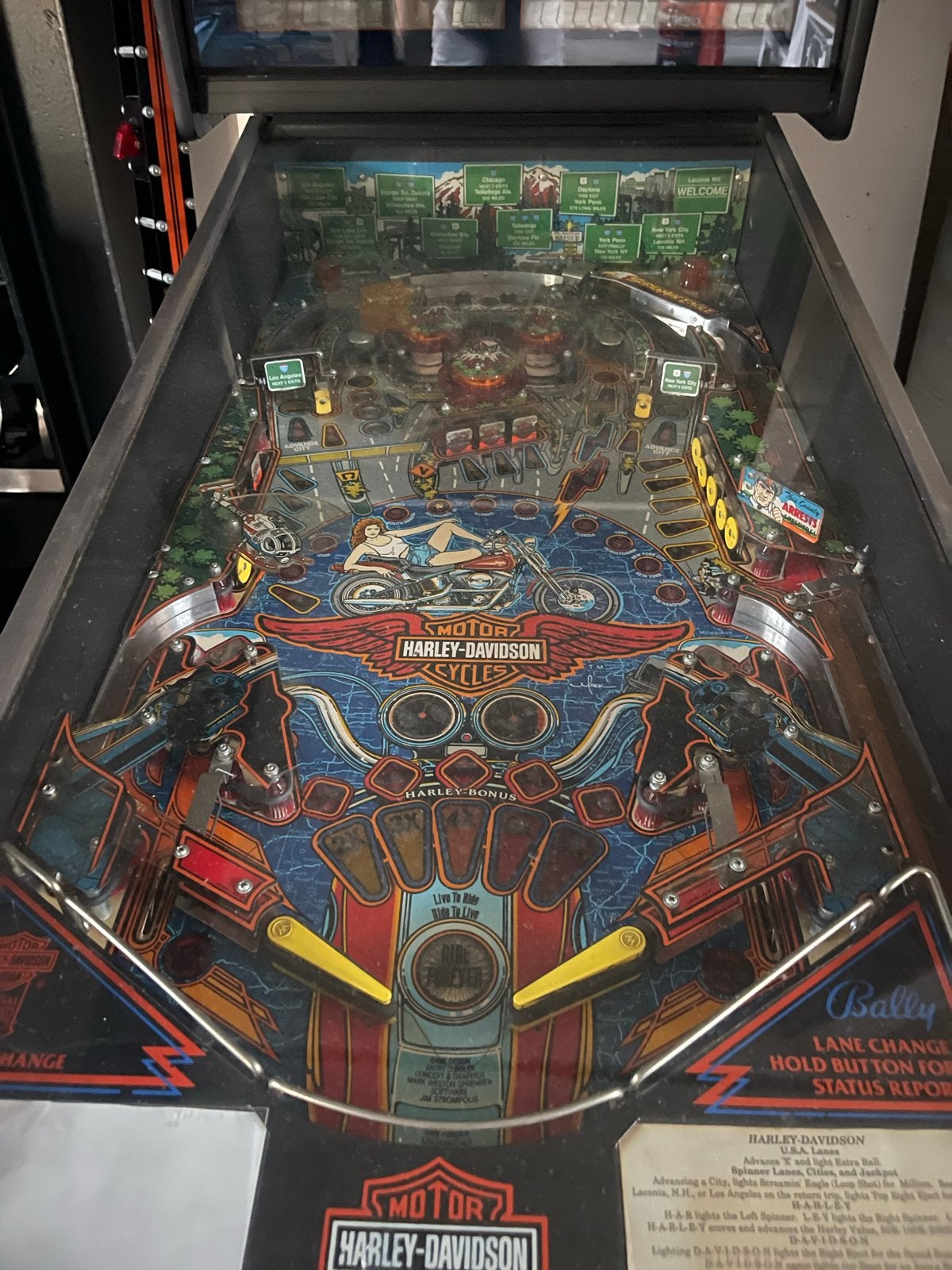Bally Harley-Davidson Flipperkast - Zeer Mooie Staat, Elektronisch, Bally, Ophalen of Verzenden, Zo goed als nieuw