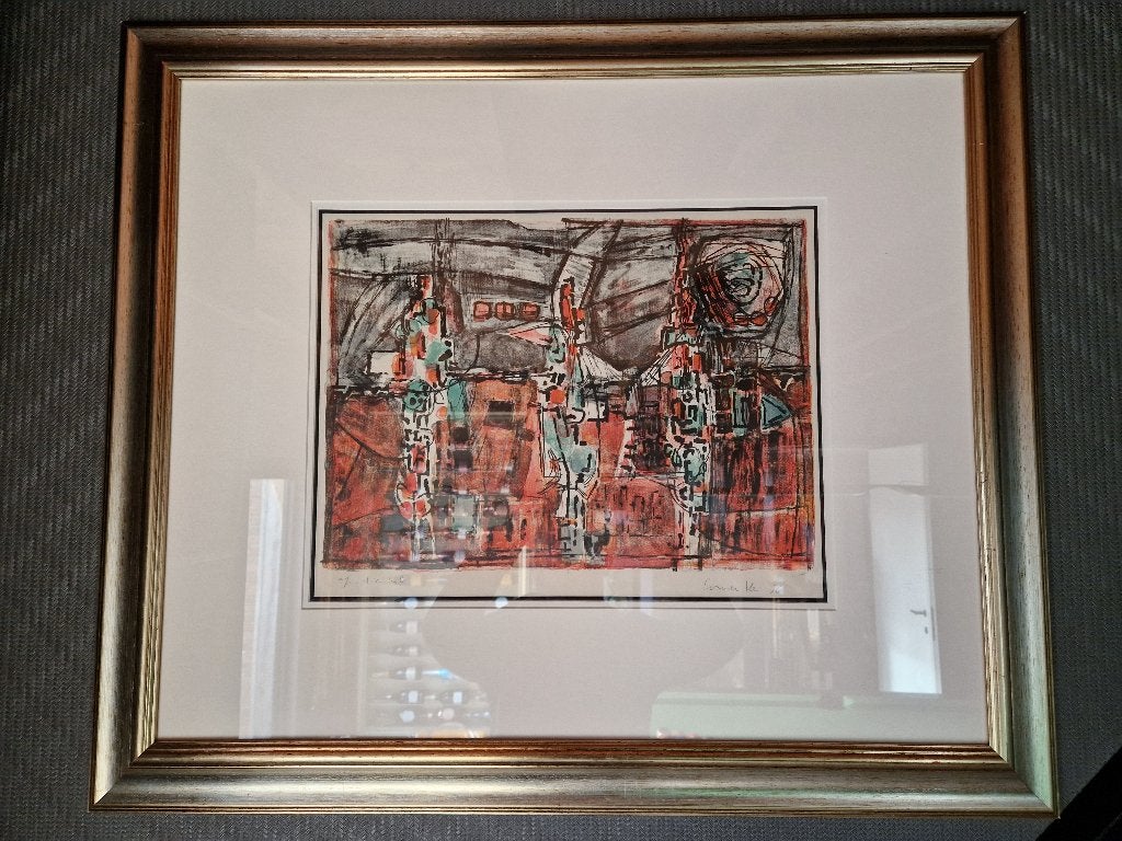Corneille (geb. 1922) Nuit d'été, Abstract, Ophalen of Verzenden, Lithografie, Met glas