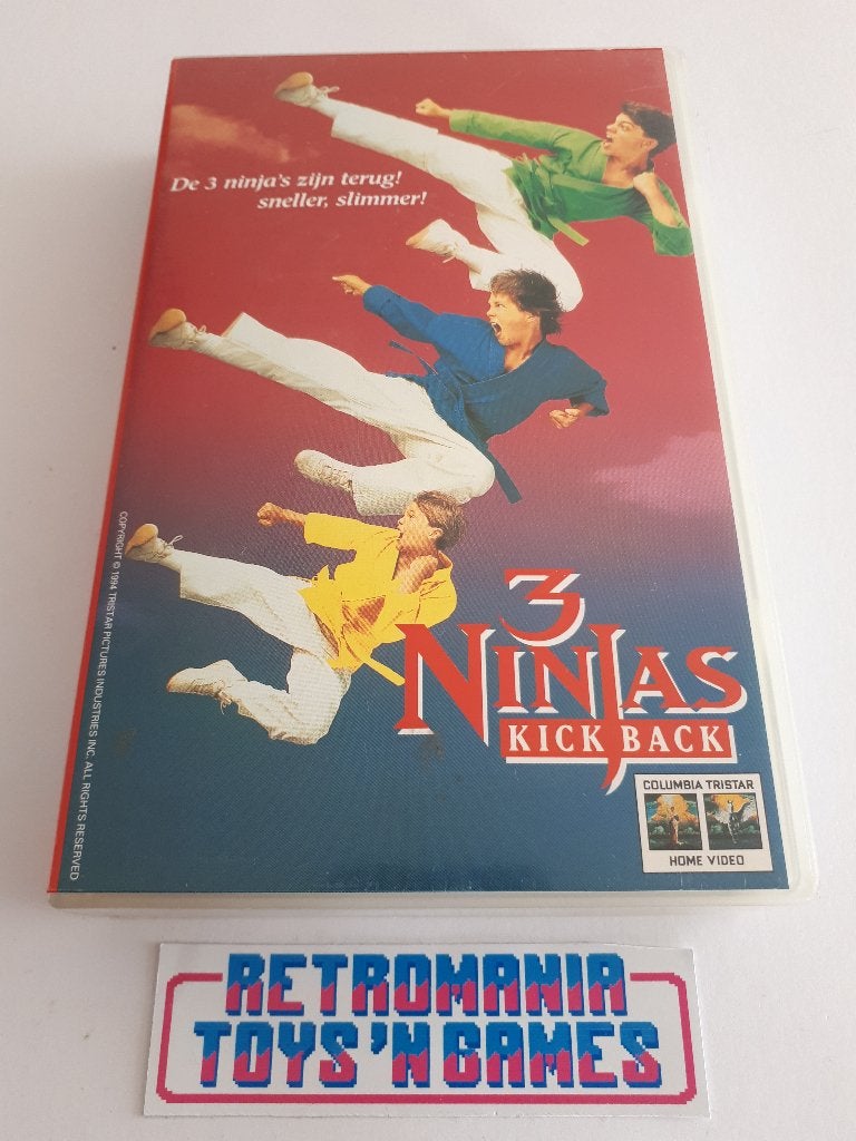 vhs actie - 3 ninjas kick back, Cd's en Dvd's, VHS | Film, Zo goed als nieuw, Komedie, Alle leeftijden, Verzenden