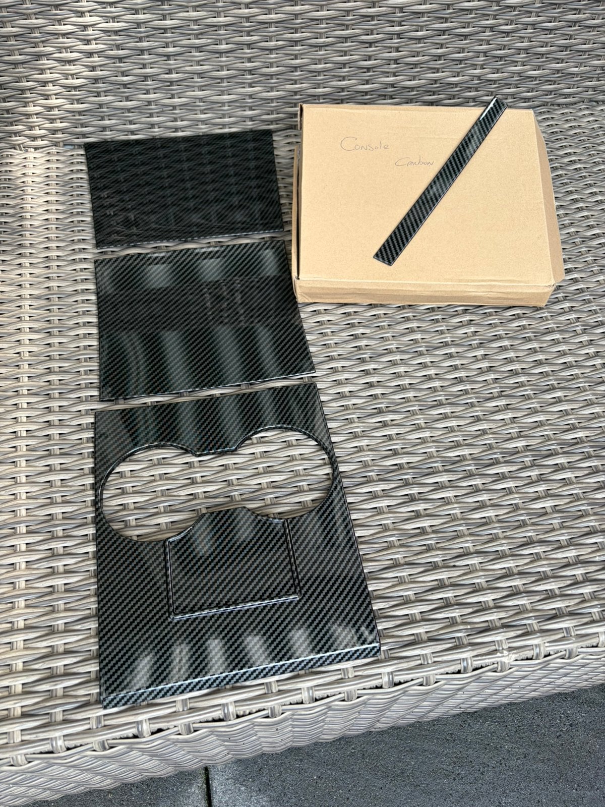 Tesla Y/3 (<09-2023) Carbon middenconsole cover Nieuw, Ophalen of Verzenden, Nieuw, Kunststof
