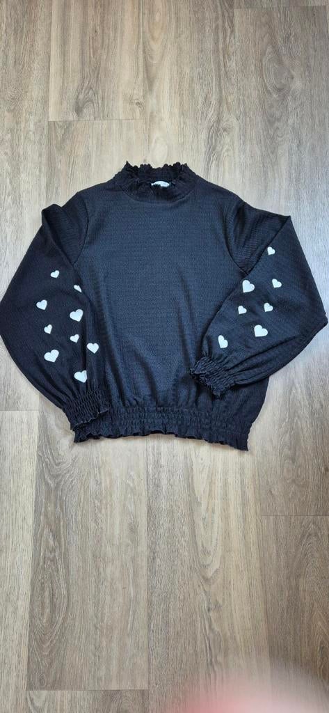Citylife blouse met hartjes, maat m, 1 keer gedragen, Kleding | Dames, Blouses en Tunieken, Maat 38/40 (M), City Life, Zwart, Ophalen of Verzenden