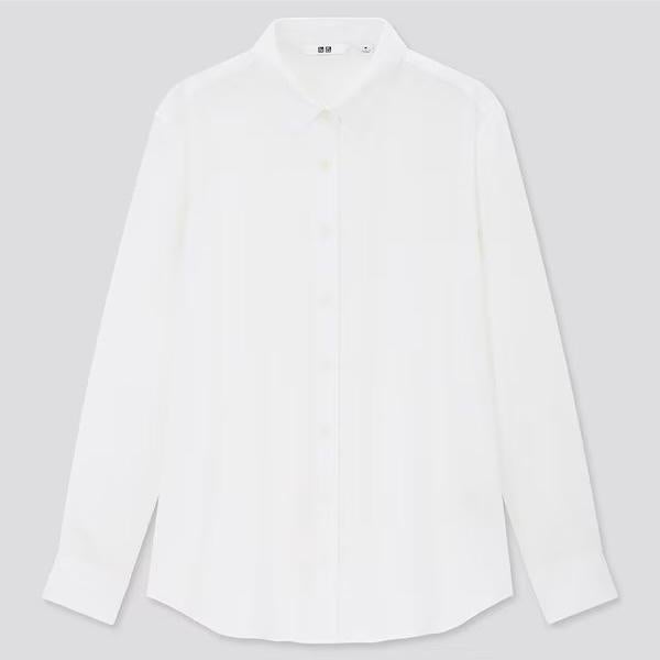 uniqlo rayon blouse, wit, xs, Kleding | Dames, Blouses en Tunieken, Ophalen of Verzenden, Zo goed als nieuw, Maat 34 (XS) of kleiner