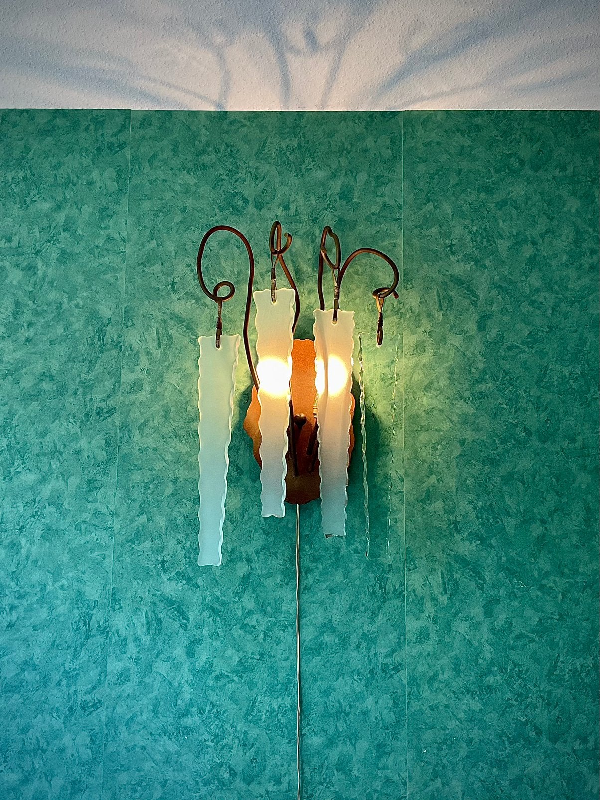 6 Vintage Brand van Egmond Wandlampen “Behind Frosted Glass”, Gebruikt, Bruin, E14 (klein), Ophalen of Verzenden