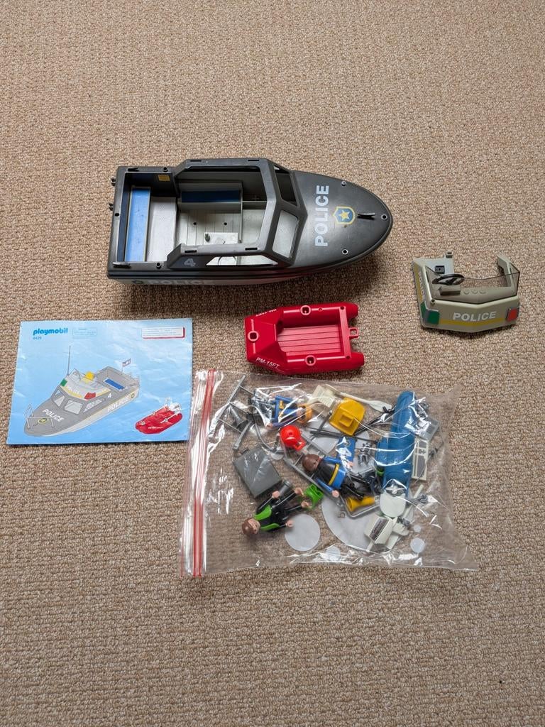 Playmobil Politieboot 4429 met accessoires en handleiding, Ophalen of Verzenden, Gebruikt, Complete set