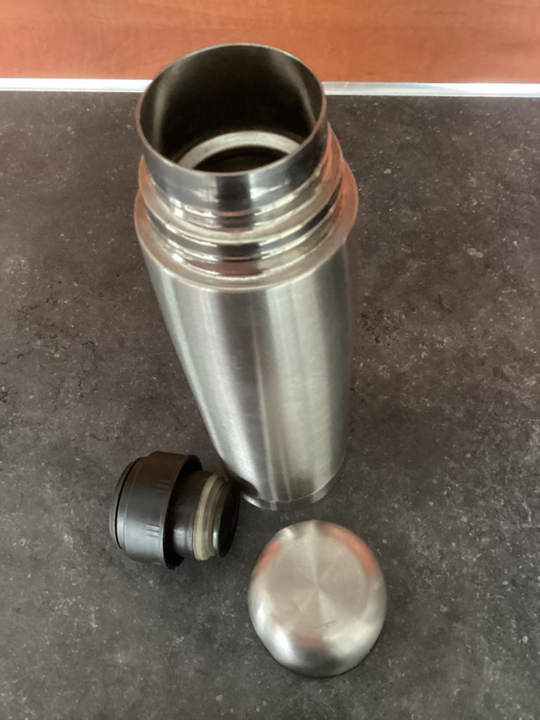 Thermoskan RVS 26 cm hoog, Zilver, Ophalen of Verzenden, Metaal, Overige typen