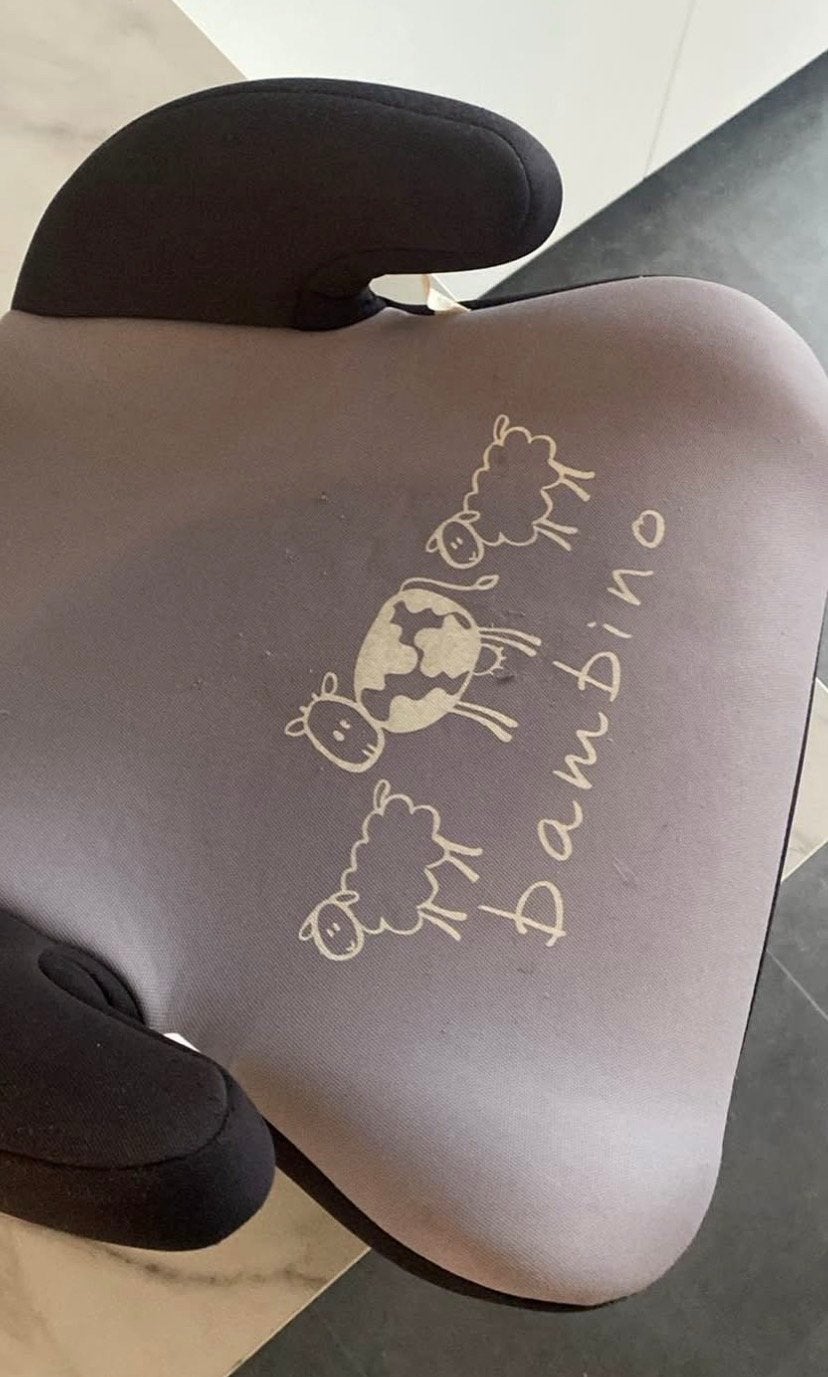 Bambino Stoelverhoger/autostoel met schapen en koe print, Overige merken, 15 t/m 36 kg, Ophalen of Verzenden, Gebruikt
