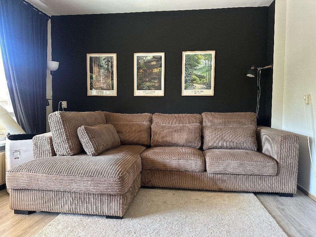 Hoekbank Ribstof, Ophalen, 250 tot 300 cm, Ribstof, Hoekbank