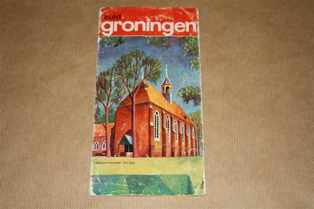 Oude toeristische uitgave Kaart Zuid Groningen. ca. 1965., Ophalen of Verzenden, Gelezen