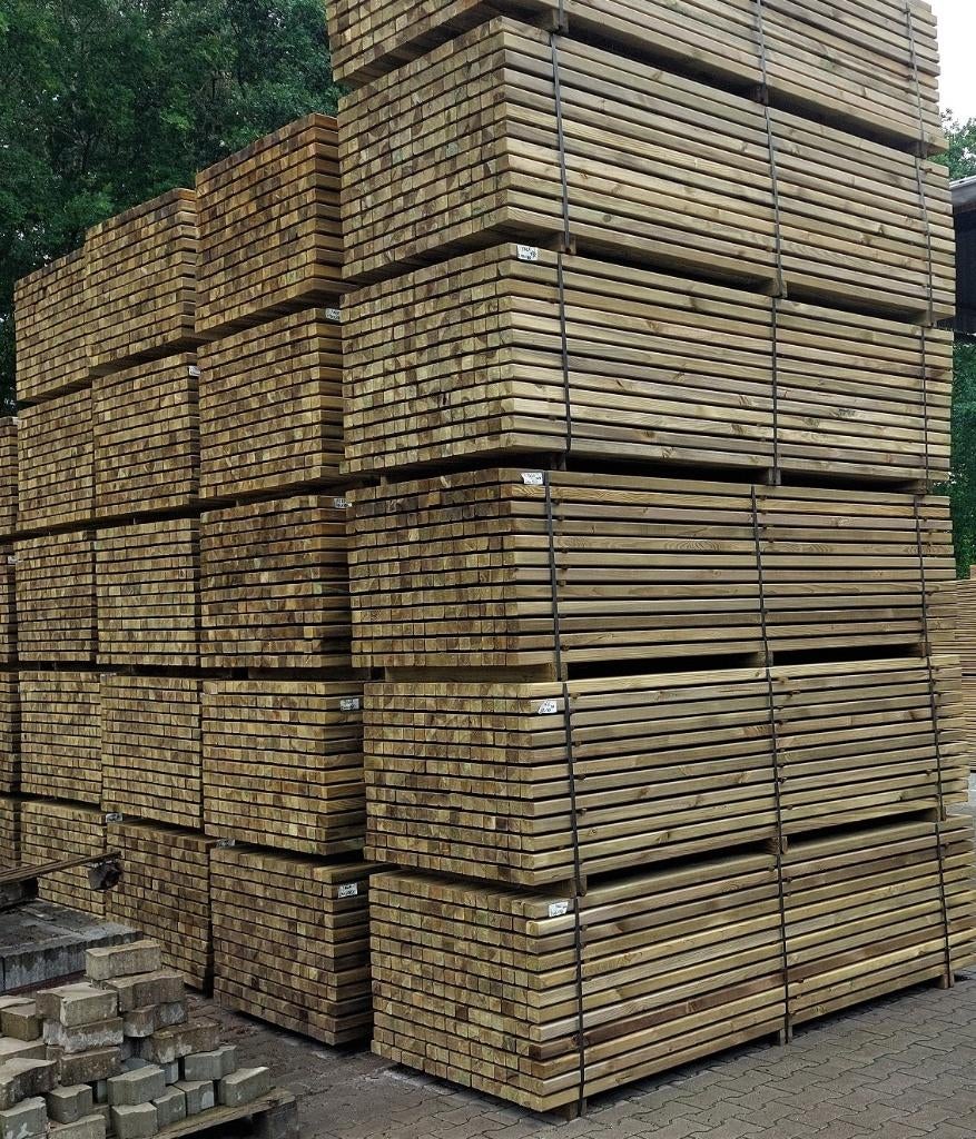 Grenen regel 44 x 69 x 2400 mm geimpregneerd, Tuin en Terras, Ophalen, Nieuw, 250 cm of meer, Balken