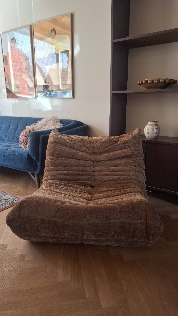 Fauteuil Torino, kwantum, bruin/geel, Ophalen, Nieuw, 75 tot 100 cm, 75 tot 100 cm