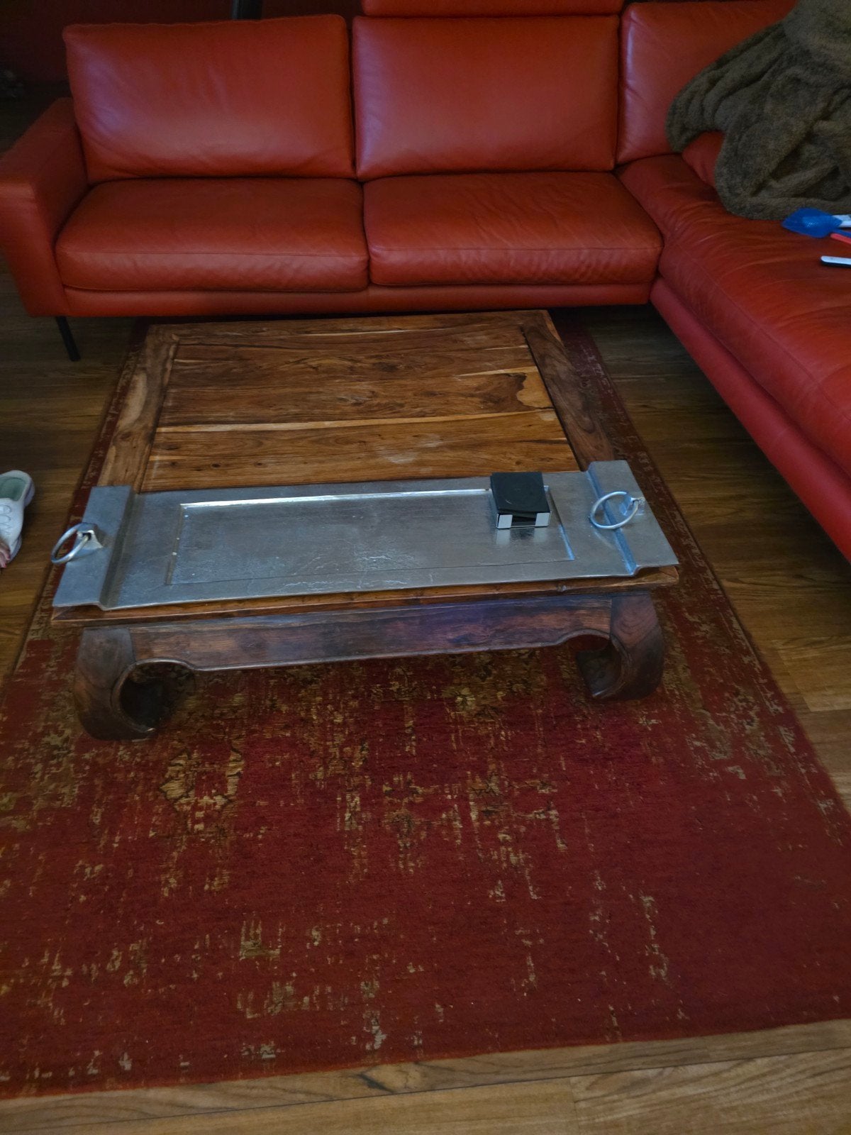Unieke houten opium teak salontafel, Huis en Inrichting, Gebruikt, 50 tot 100 cm, Ophalen, Overige houtsoorten