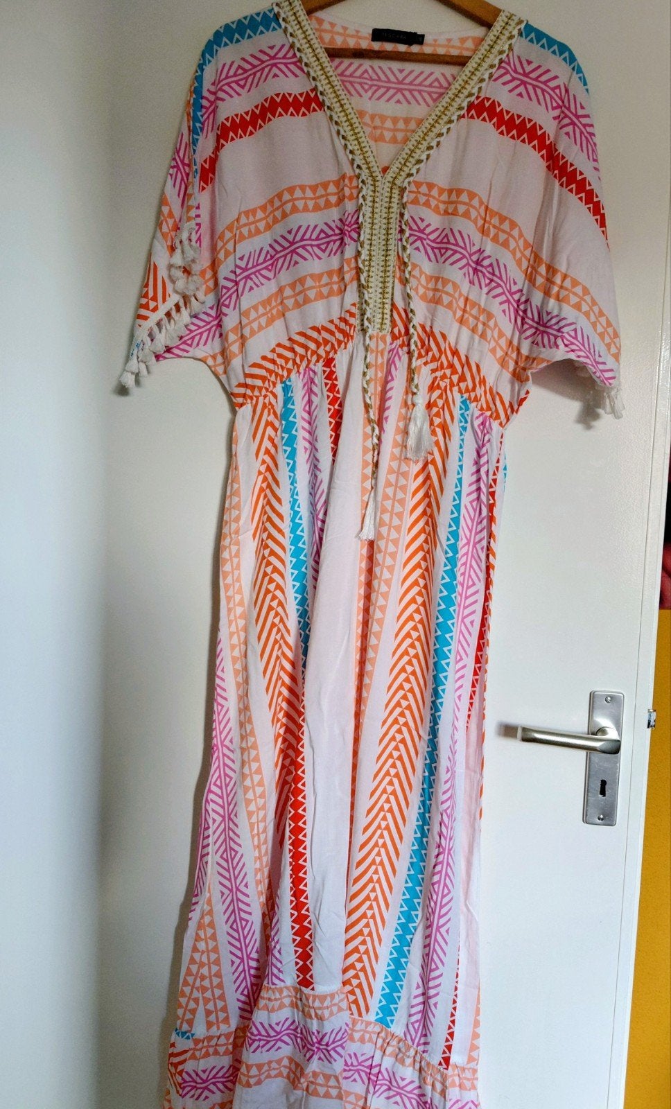 Lange gekleurde ibiza stryle/boho jurk maat L/XL, Overige typen, Overige kleuren, Maat 46/48 (XL) of groter, Pescara