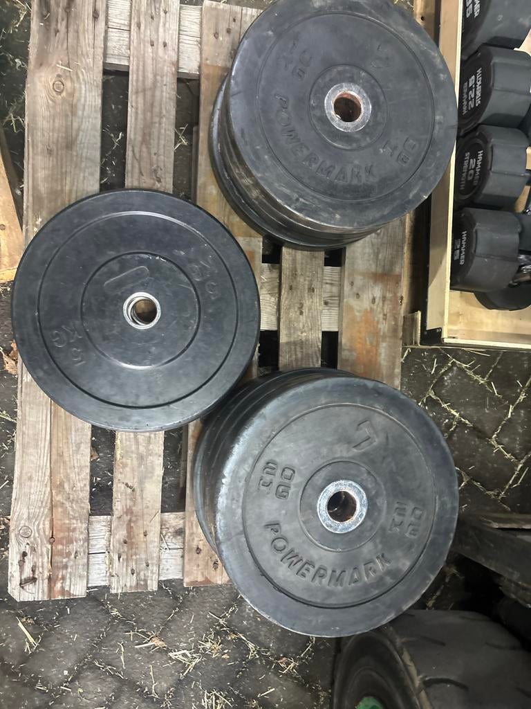 Powermark Bumperplates set - 140 kg, Halterschijven, Armen, Powermark, Ophalen