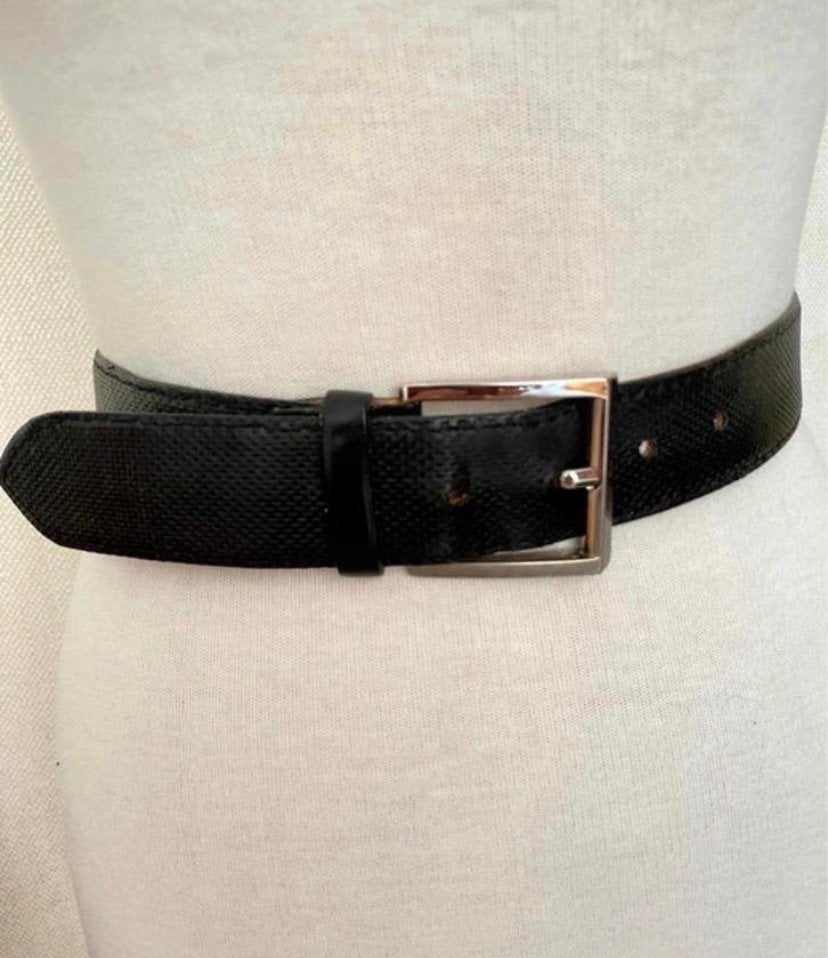 Giorgio zwarte leren riem -Made in Italy, Ophalen of Verzenden, 115 cm of meer, Riem of Ceintuur, Gedragen