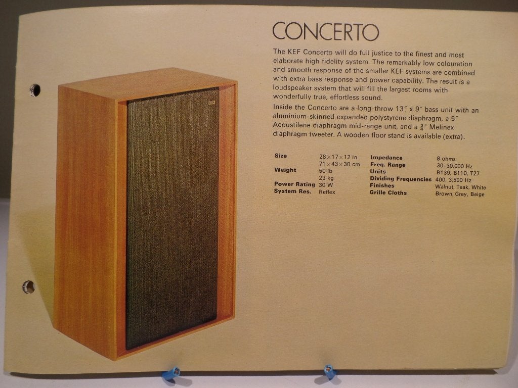 Luidspreker, KEF CONCERTO, Wit, VINTAGE 1971-(#9061), Audio, Tv en Foto, Luidsprekers, Ophalen, Vloerstaande luidspreker, Gebruikt