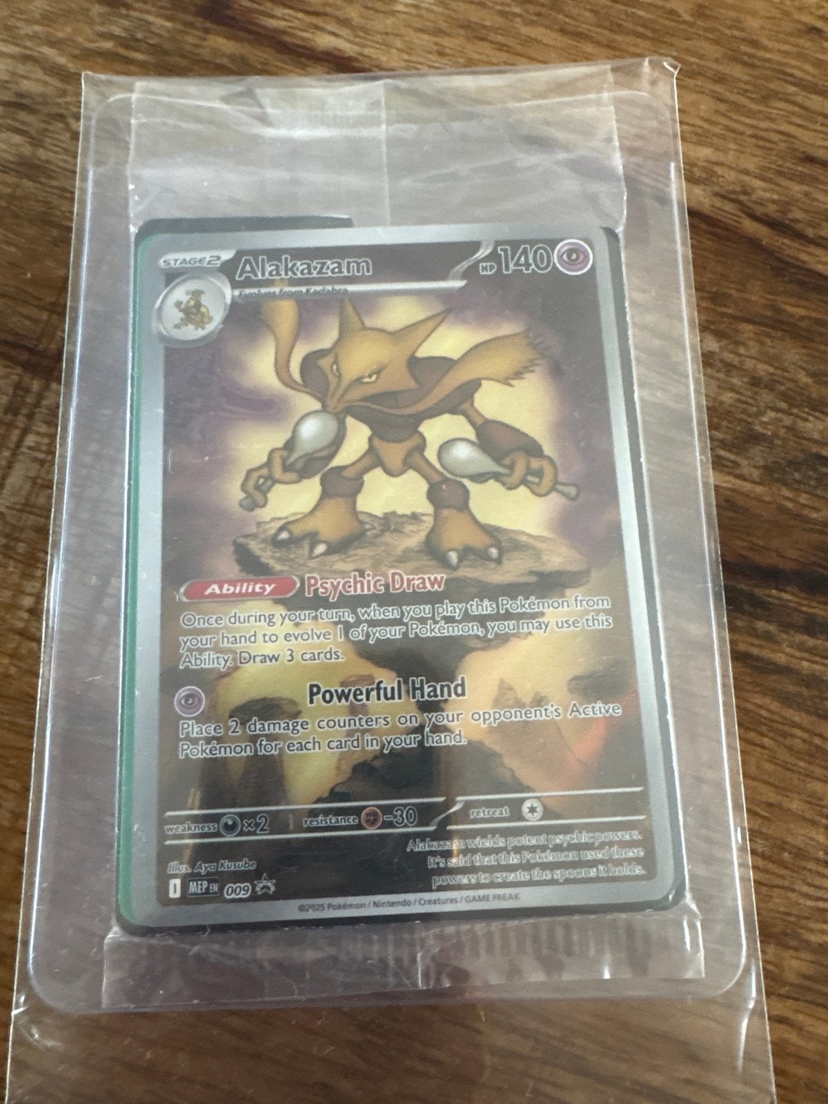 Alakazam Pokémon kaart - MEP 009. SEALED, Ophalen of Verzenden, Zo goed als nieuw, Losse kaart