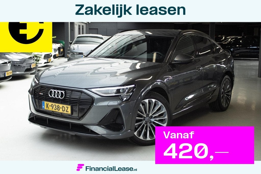 Audi e-tron Sportback 55 quattro edition 95 kWh | 94,4% SoH, Automaat, 131 €/maand, Zwart, 95 kWh