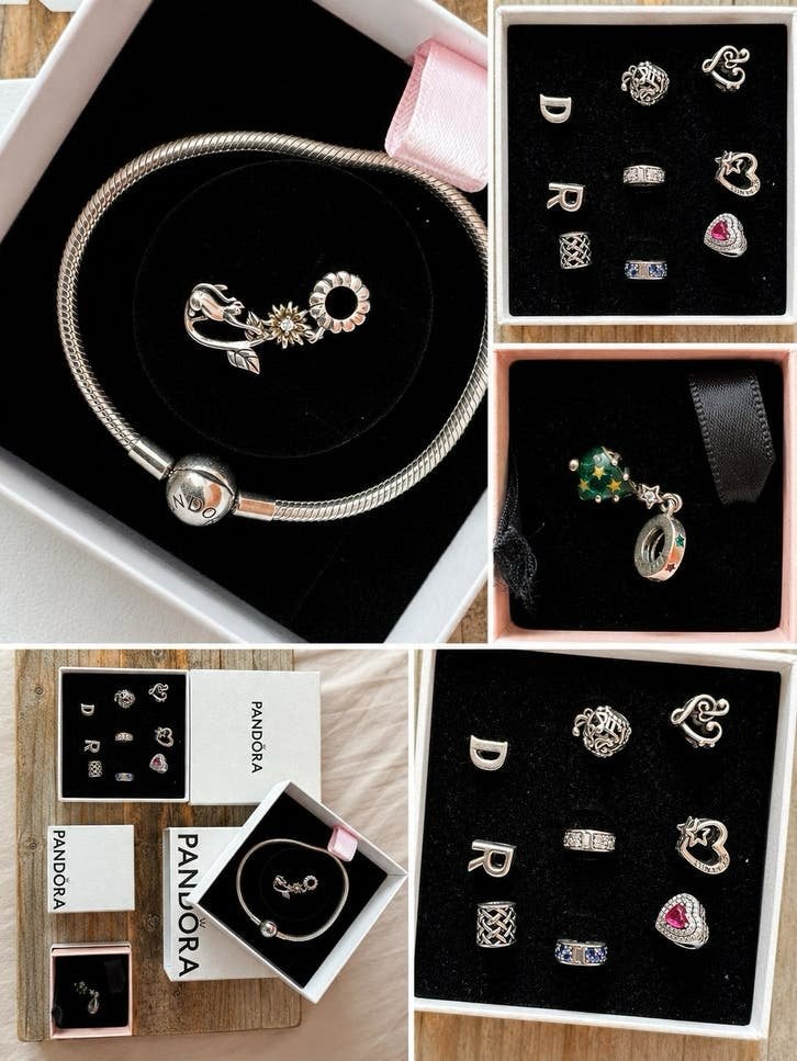 Pandora Moments armband+ 10Pandora charm + originele doosjes, Ophalen, Zo goed als nieuw, Zilver, Pandora