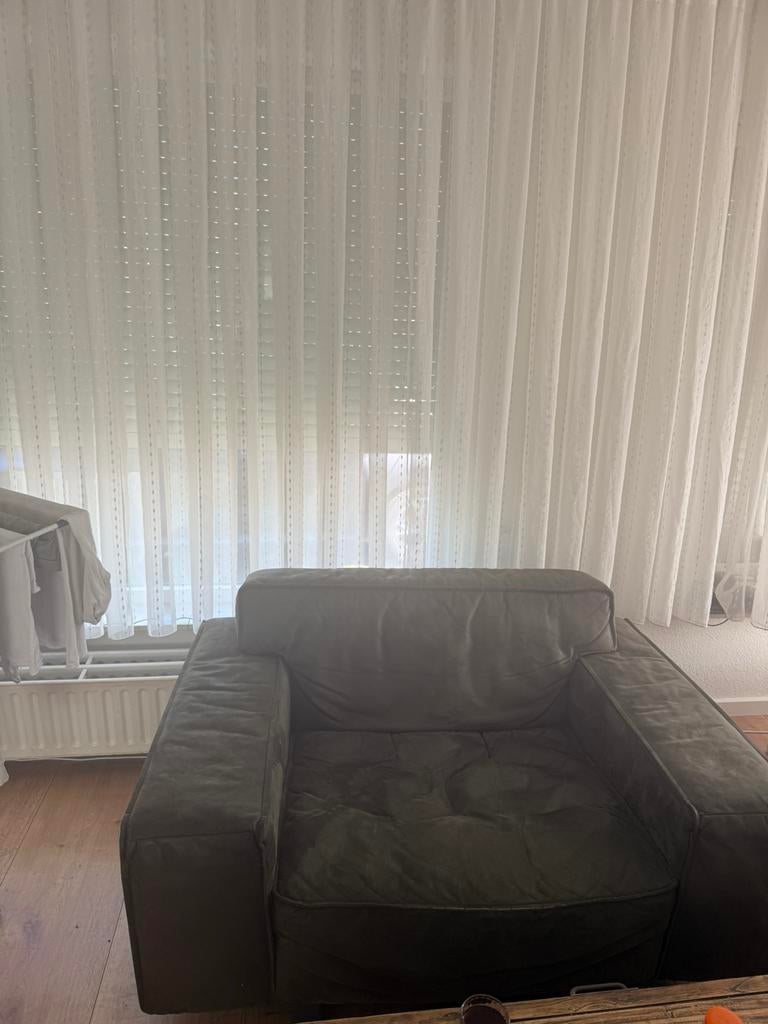 Loveseat donker groen, Gebruikt, Tweepersoons, 75 tot 100 cm, Ophalen of Verzenden