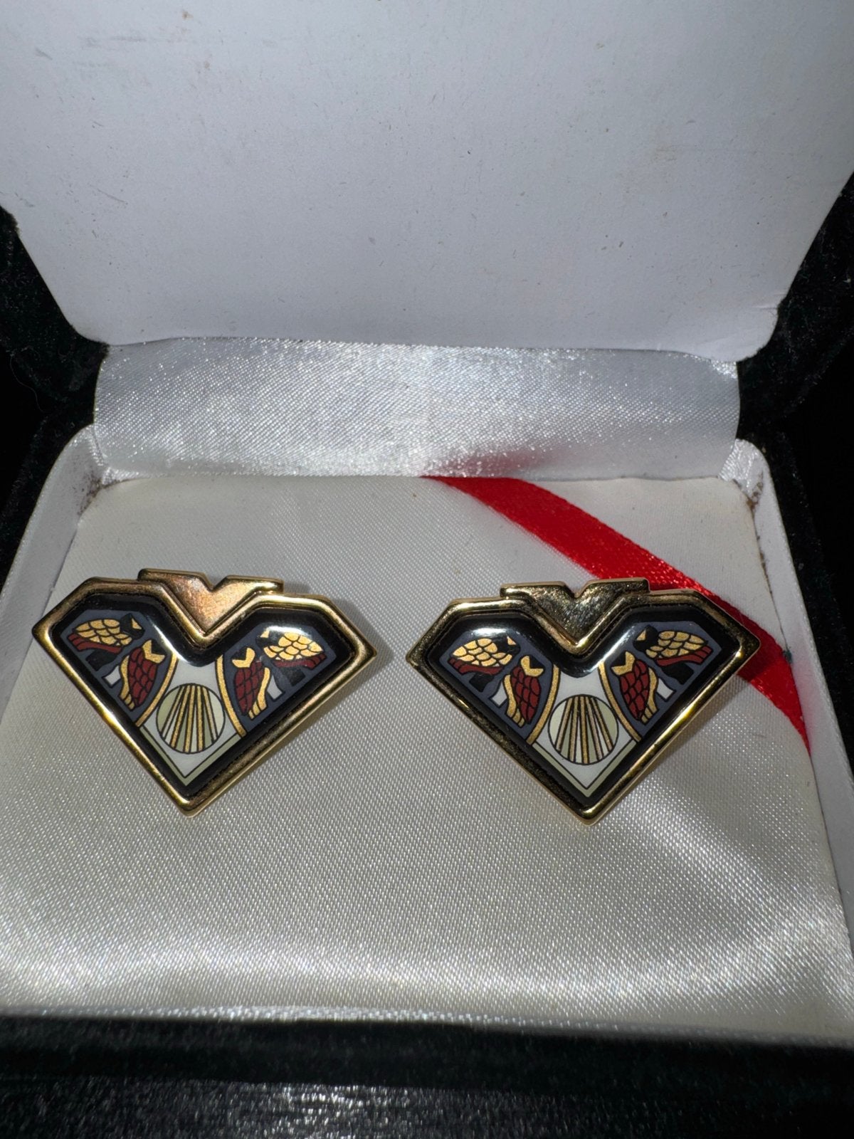 Vintage Michaela Frey Wien Oorbellen - Emaille Design, Overige materialen, Overige kleuren, Verzenden, Zo goed als nieuw