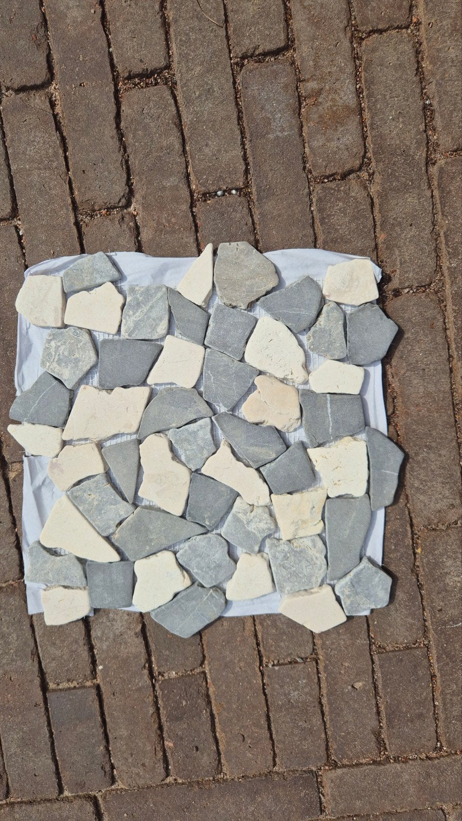 Natuursteen Mozaïek Tegels 30x30 cm - Grijs/Wit, Ophalen, Nieuw, 20 tot 40 cm, Minder dan 5 m²