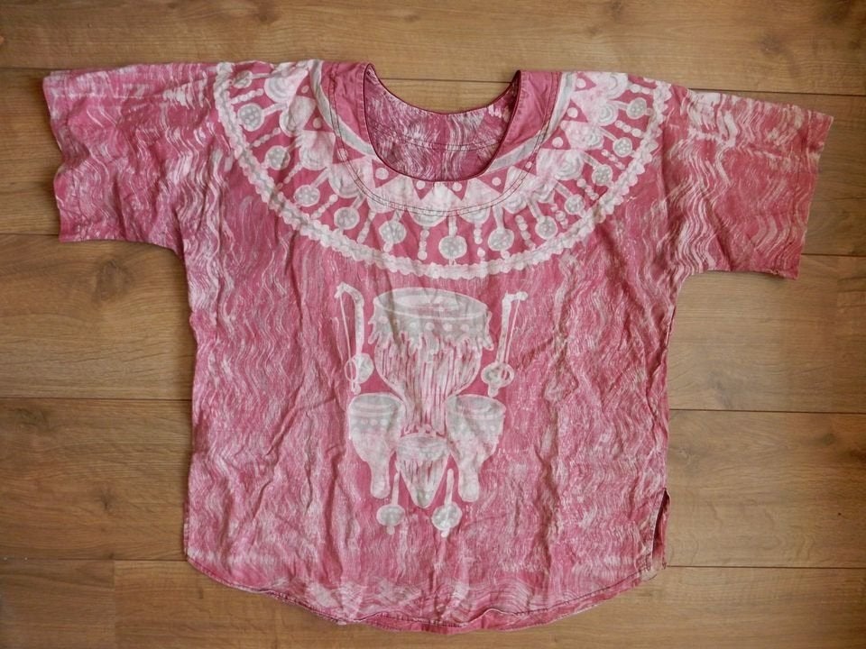 Batik bloes xxl, Kleding | Dames, Blouses en Tunieken, Ophalen of Verzenden, Zo goed als nieuw, Maat 46/48 (XL) of groter, Rood