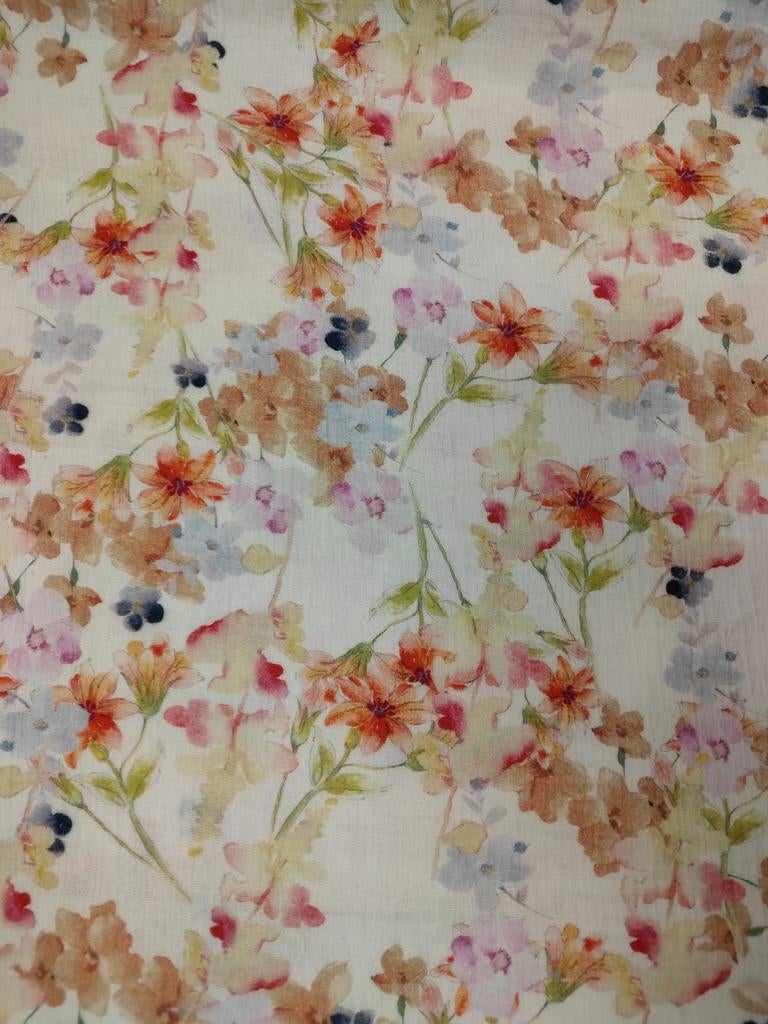 Hydrofiel / mousseline bloemenpracht, 120 cm of meer, Nieuw, Ophalen of Verzenden, Katoen