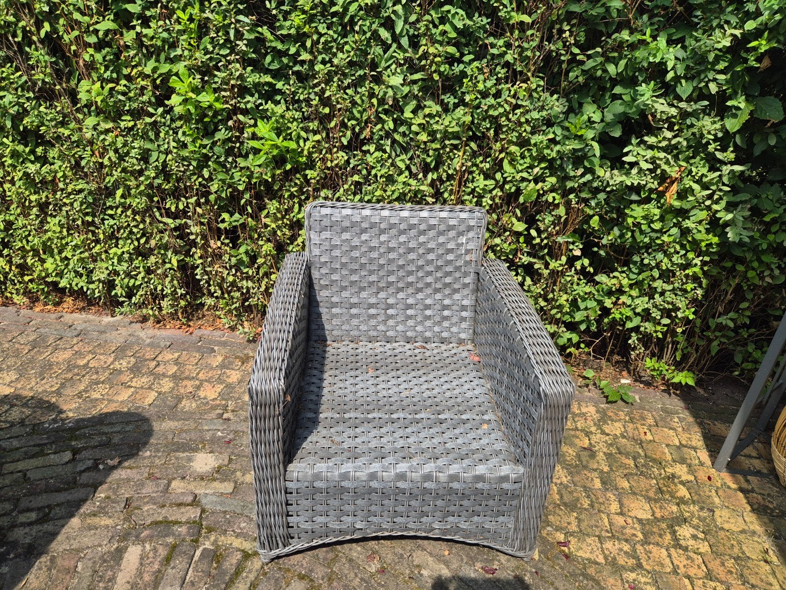gratis af te halen P&R Design Loungeset - Grijs Wicker, Ophalen, Gebruikt, 3 zitplaatsen, Loungeset