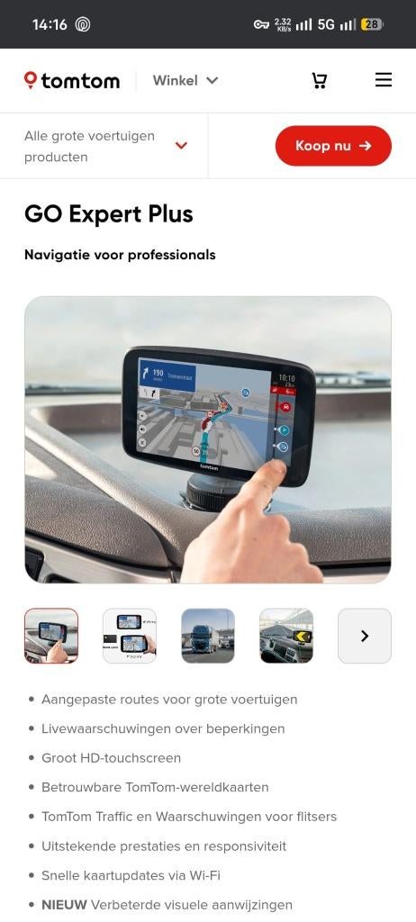 Z.g.a.n. Tomtom go expert plus 7" premium pack (vrachtwagen), Ophalen of Verzenden, Zo goed als nieuw