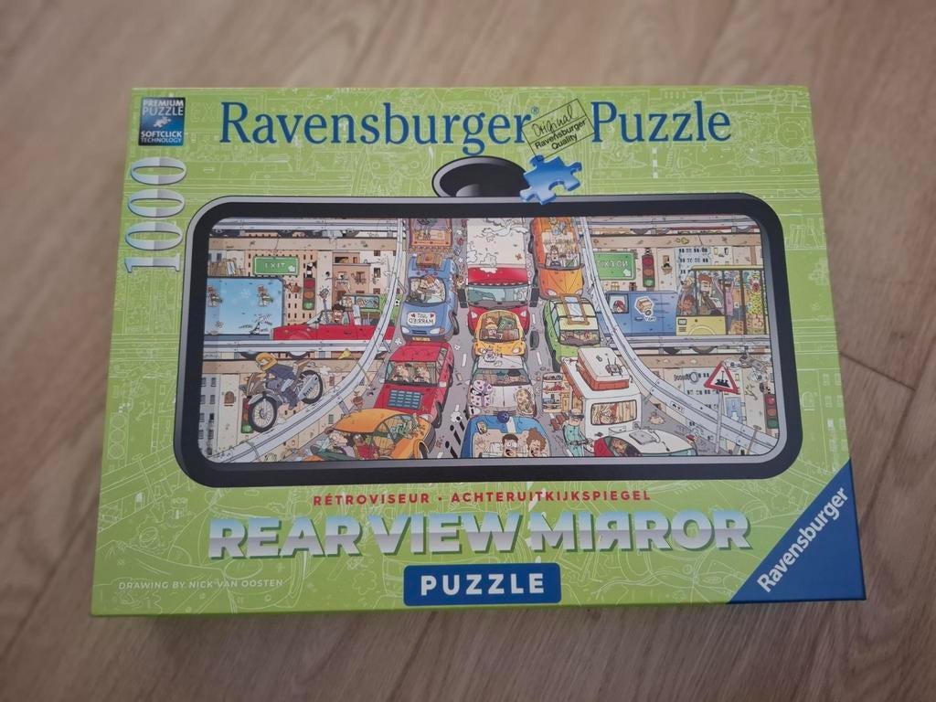 Ravensburger puzzel achteruitkijkspiegel - 1000 stukjes, Ophalen of Verzenden, 500 t/m 1500 stukjes, Zo goed als nieuw, Legpuzzel