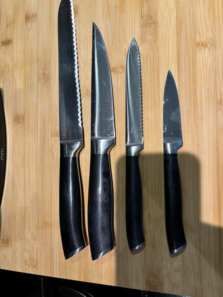 Borittie messen set, Ophalen of Verzenden, Gebruikt, Rvs of Chroom