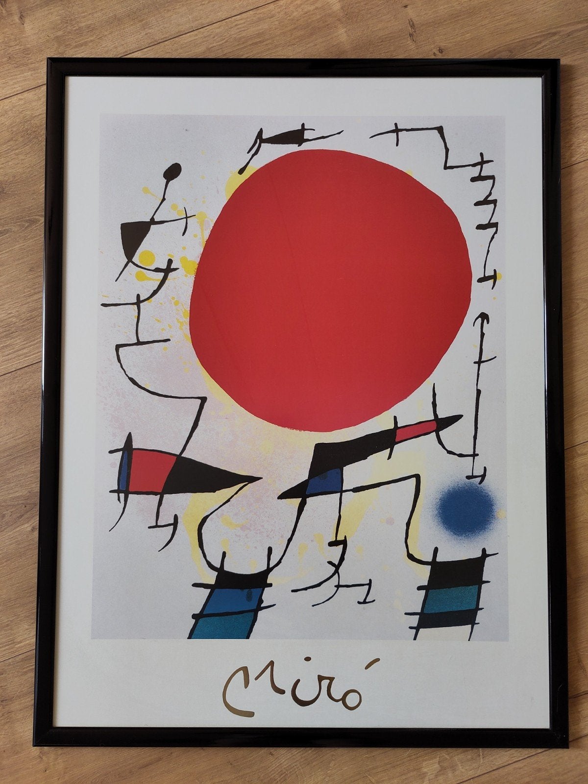 Miro le Soleil rouge - Ingelijst 80x60cm, Ophalen