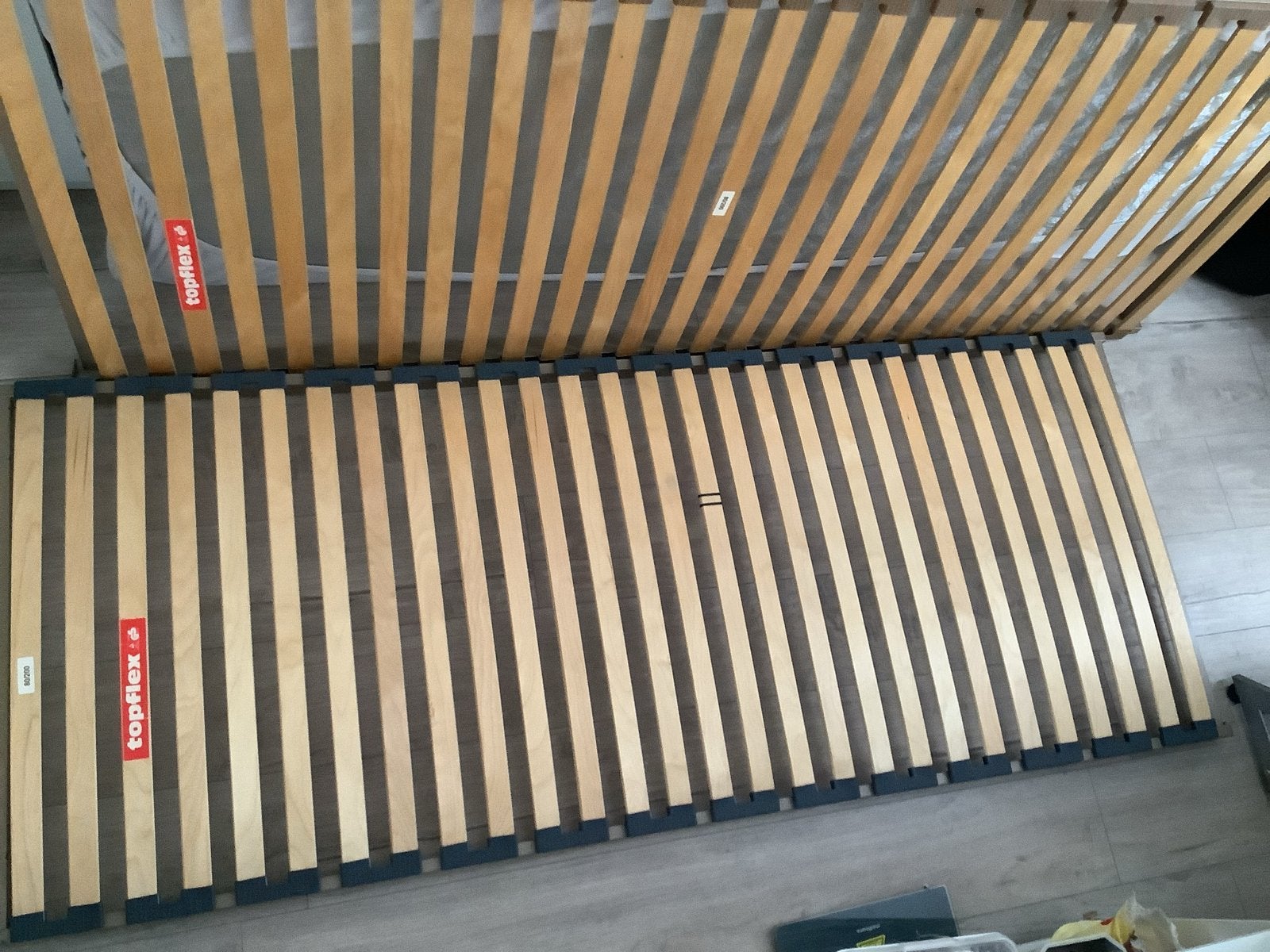 Topflex lattenbodem 80x200 cm (2stuks), Huis en Inrichting, Slaapkamer | Matrassen en Bedbodems, Ophalen, Gebruikt, Tweepersoons