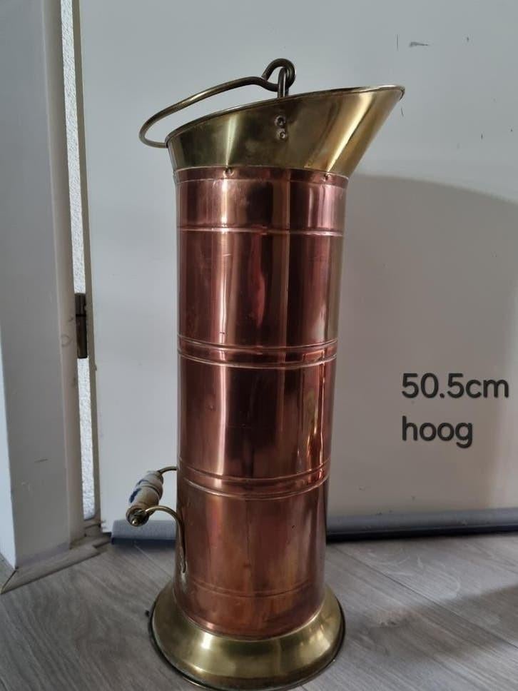 Koperen paraplubak. Koper. 50.5cm hoog. Vintage antiek., Ophalen of Verzenden, Zo goed als nieuw, Overige materialen