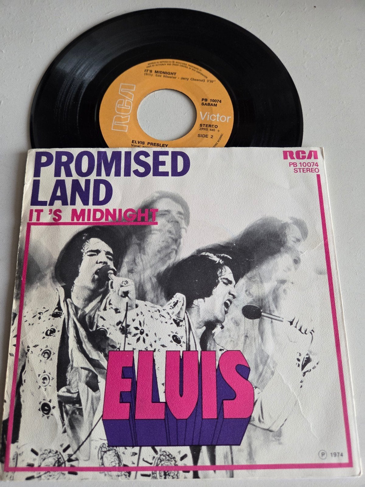 Elvis Presley - Promised Land / It's Midnight (Vinyl Single), Gebruikt, Originele persing, 7 inch, Ophalen of Verzenden