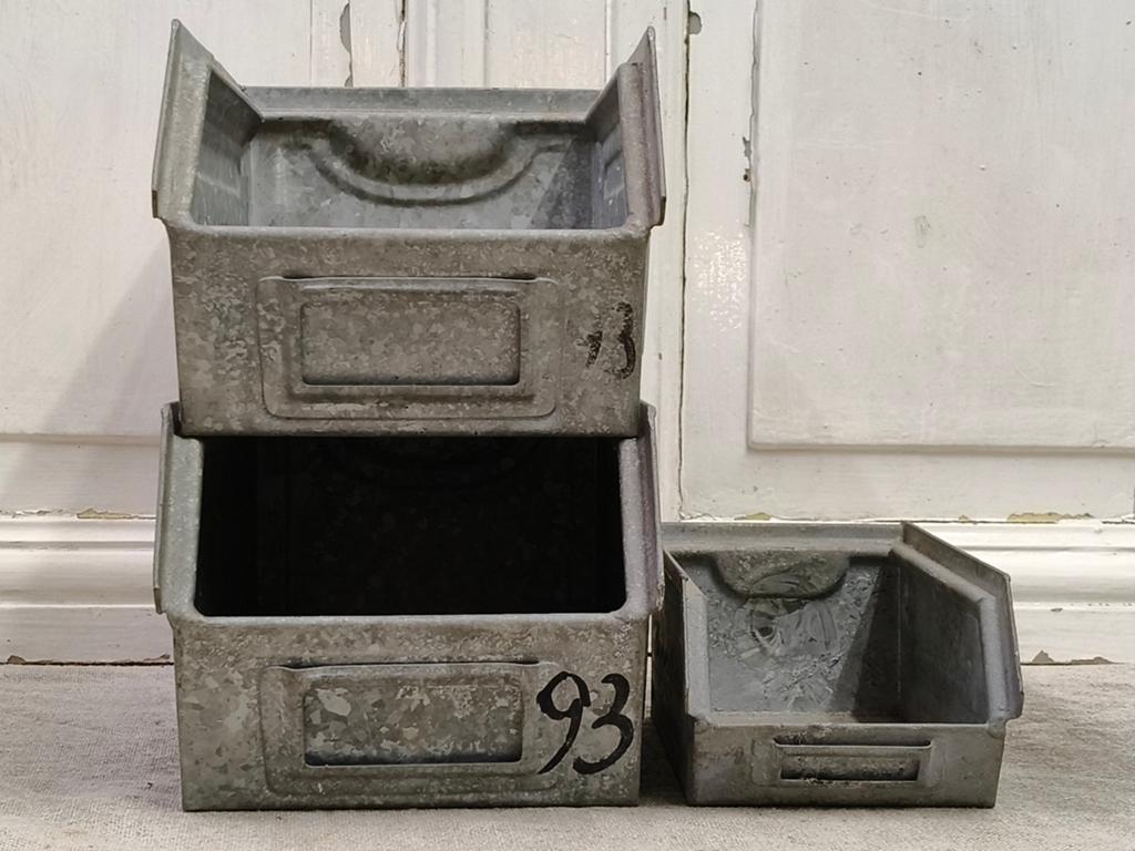 3 oude zinken organiseer bakjes, Antiek en Kunst, Ophalen of Verzenden