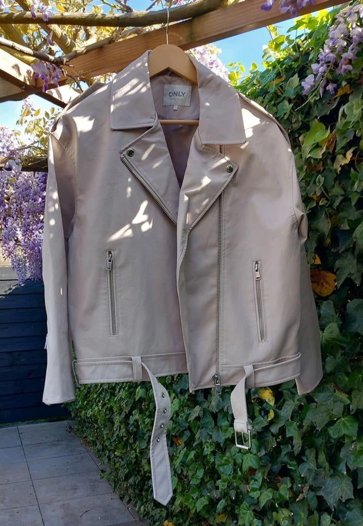 Nepleren beige jas, oversized, Only, maat S, Maat 38/40 (M), Only, Beige, Ophalen of Verzenden