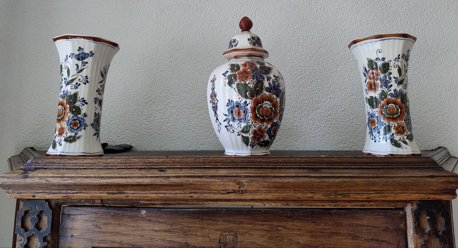 Royal Polychroom Handwerk Delfts Blauw Vazen Set, Ophalen of Verzenden