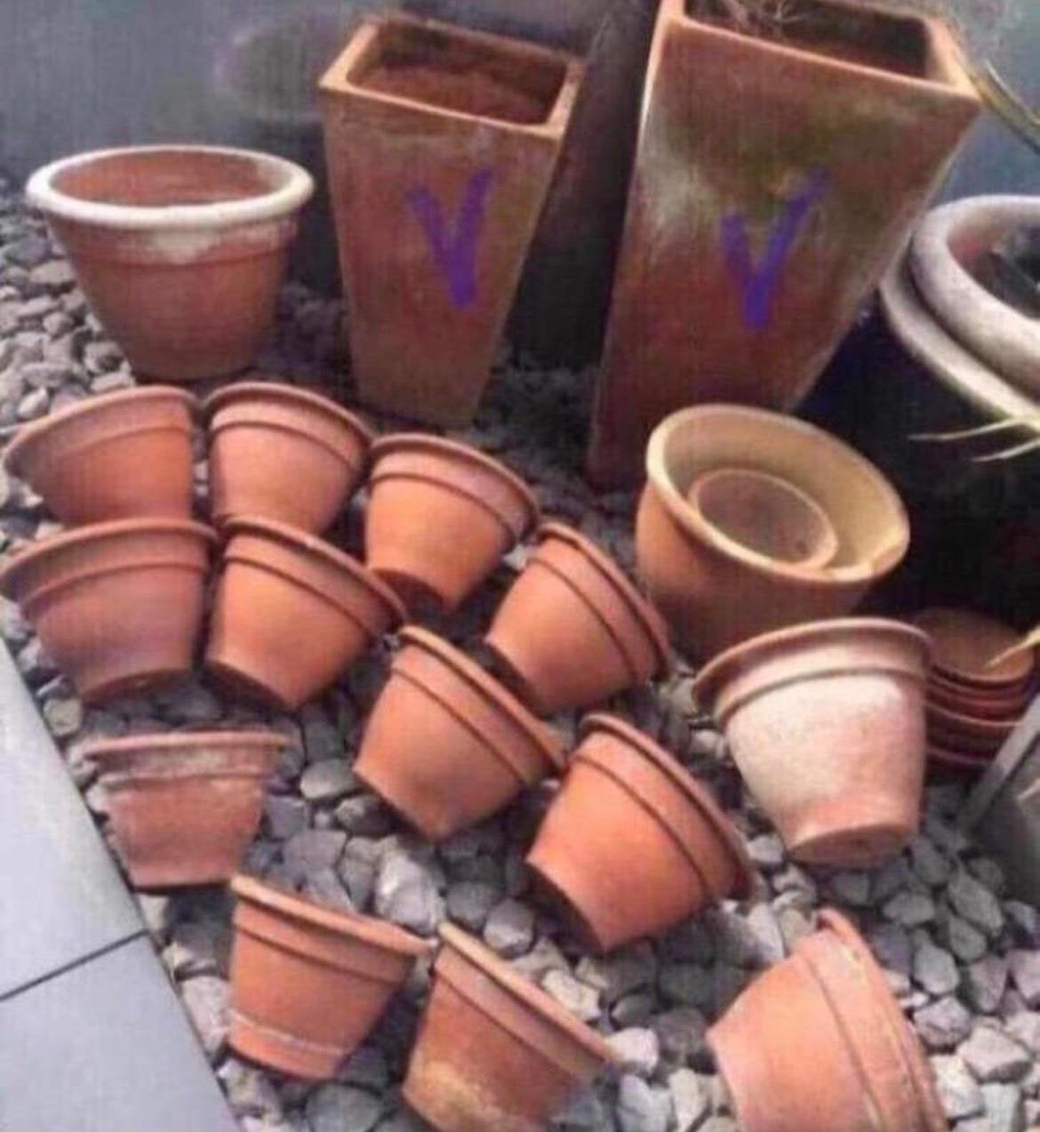 Oude terracotta bloempotten stenen potten diverse, Tuin en Terras, Ophalen, Gebruikt, Rond, Balkon