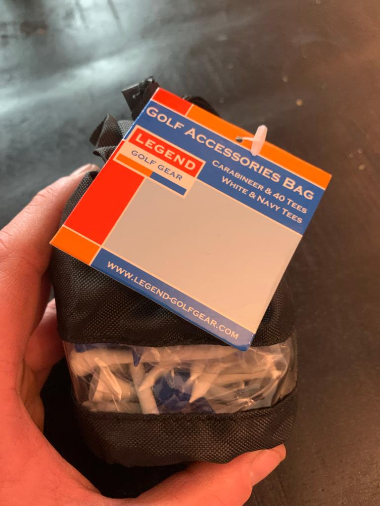 Legend Golf Accessoires Tasje met Karabijnhaak en Tees, Auto-onderdelen, Filters, Nieuw, Ophalen