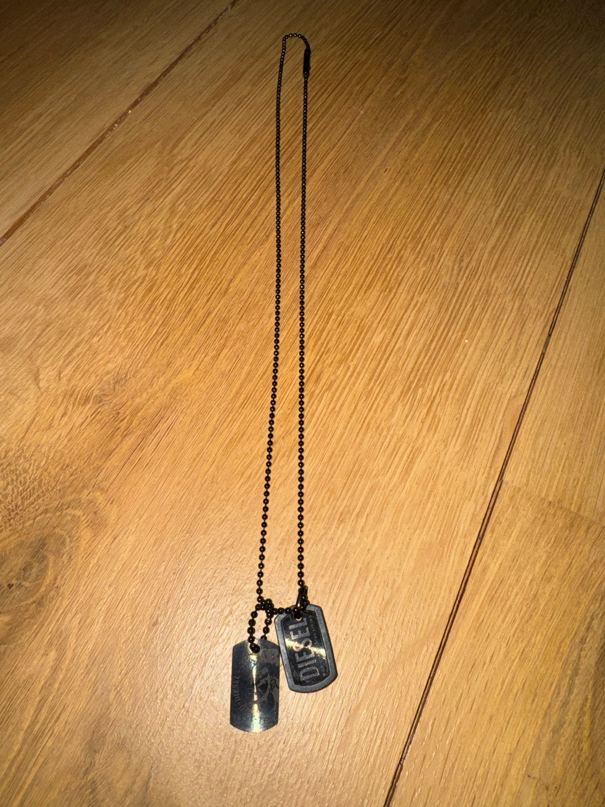 Diesel ketting met dog tags, Gebruikt, Zwart, Ophalen of Verzenden, Overige materialen
