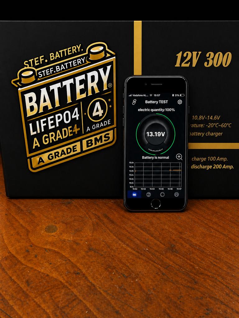 Krachtige LiFePO4 lithium accu’s 12V 300Ah met ingeb Bluetoo, Ophalen, Nieuw