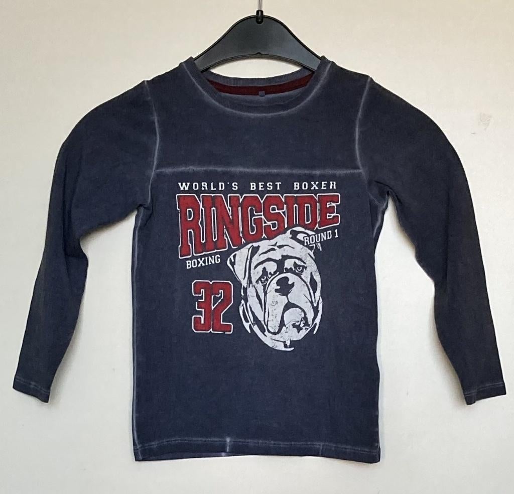 Blauwgrijs longsleeve in oil-dye look & print mt 104 NAME IT, Kinderen en Baby's, Kinderkleding | Maat 104, Ophalen of Verzenden