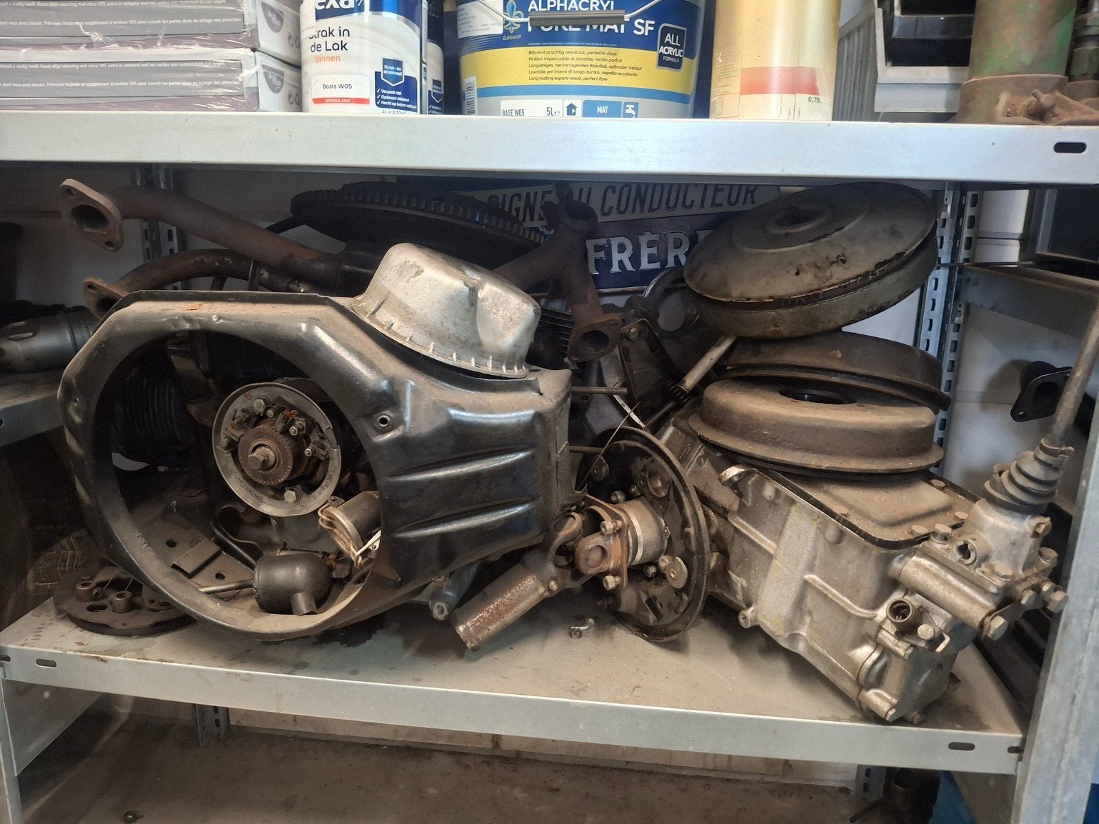 2cv motor en versnellingsbak, Ophalen