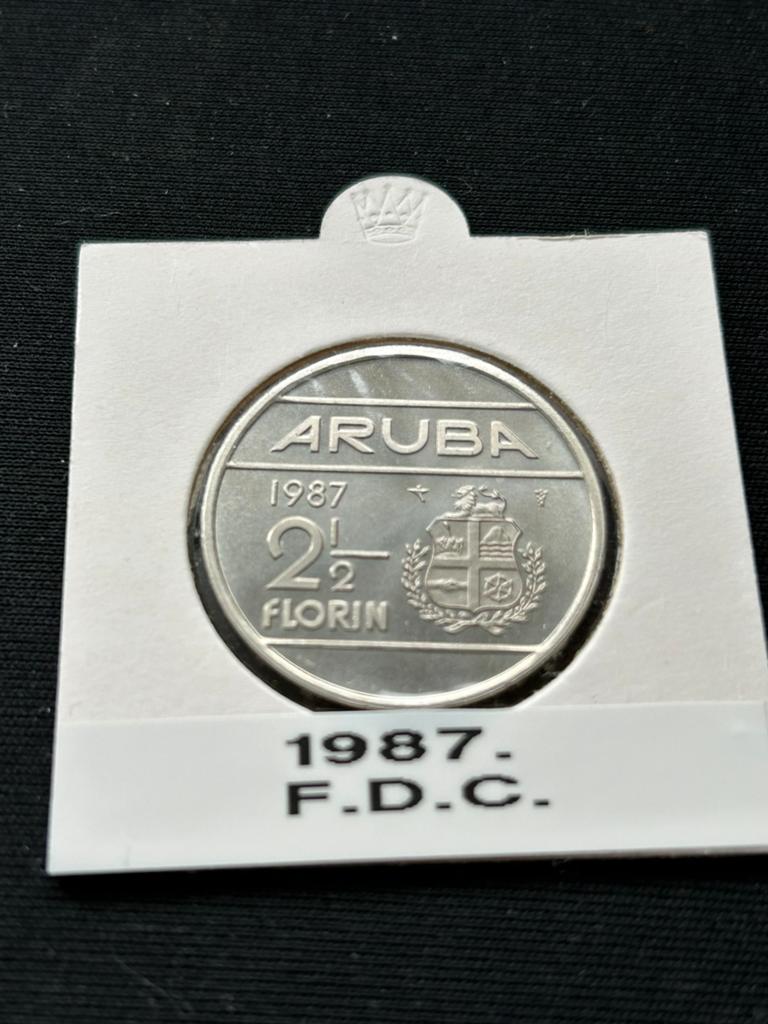 2,5 florijn 1987 Arub, Verzenden, Nederland, Munten
