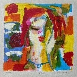 Zeefdruk Marta Jedrysko Séba in passe-partout, Gesigneerd, Ophalen, Zeefdruk