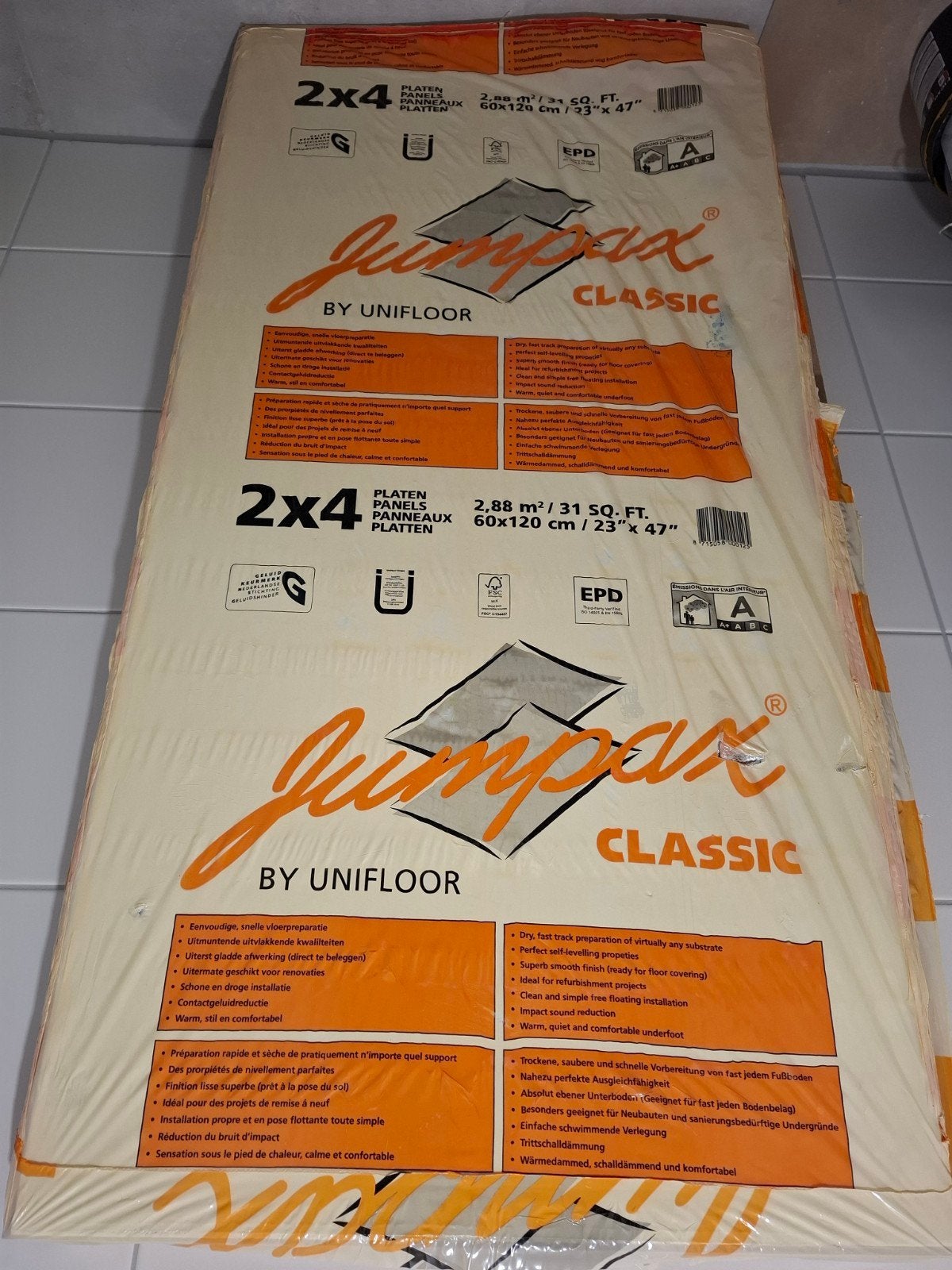 Jumpax Classic ondervloerplaten 3x2 stuks, Doe-het-zelf en Verbouw, Vloerdelen en Plavuizen, Ophalen, Overige materialen, 30 cm of meer