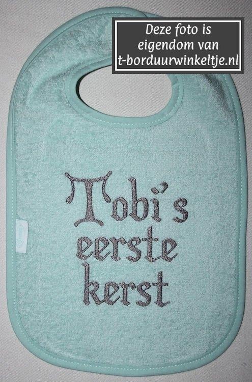 Slab voor baby's eerste kerst geborduurd met naam, Ophalen of Verzenden, Nieuw, Kraamcadeau