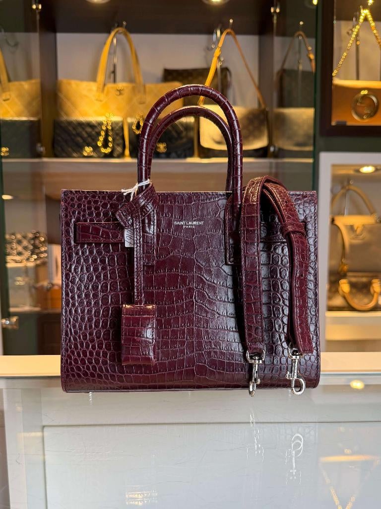 Yves Saint Laurent Sac De Jour Nano Burgundy, Ophalen, Gebruikt, Rood, Handtas